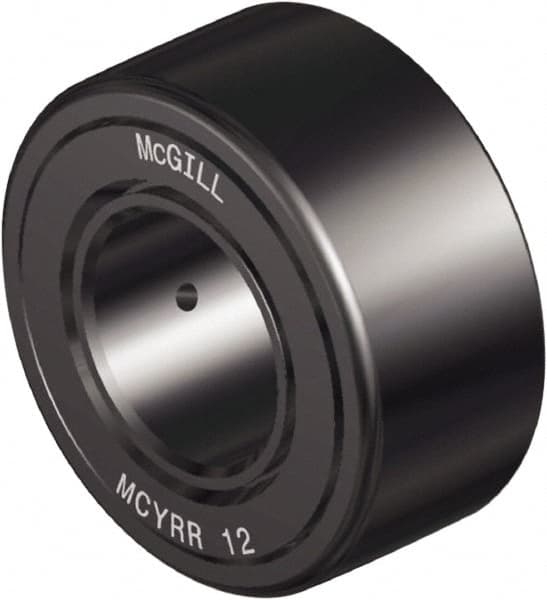 McGill - 50mm Bore, 90mm Roller Diam x 35mm Width, Steel Crowned Sealed Yoke Roller - 10,252 Lb Dynamic Load Capacity, 32mm Overall Width - Caliber Tooling