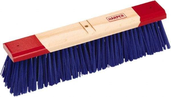 Harper Brush - 24" Rough Surface Synthetic Push Broom - 4-1/8" Bristle Length, Wood Block, Bolt-On Handle Connection, Handle Sold Separately - Caliber Tooling