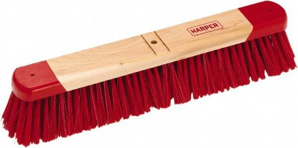 Harper Brush - 30" Medium Duty Synthetic Push Broom - 3" Bristle Length, Wood Block, Bolt-On Handle Connection, Handle Sold Separately - Caliber Tooling