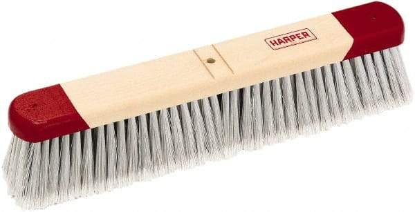 Harper Brush - 24" Smooth Surface Synthetic Push Broom - 3" Bristle Length, Wood Block, Bolt-On Handle Connection, Handle Sold Separately - Caliber Tooling