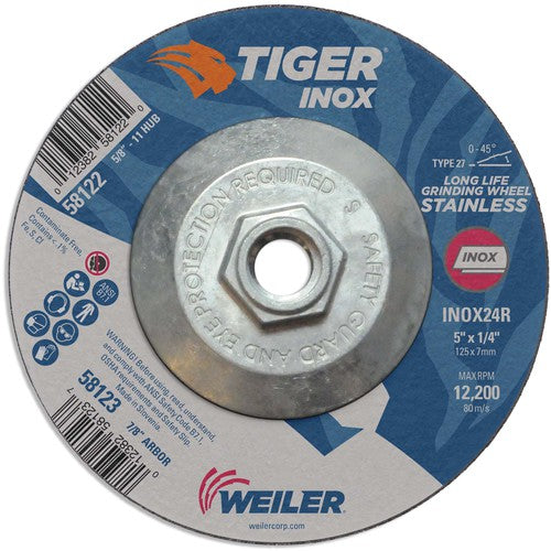 5X1/4 TIGER INOX TYPE 27 GRIND WHL - Caliber Tooling