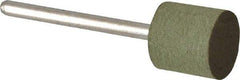 Grier Abrasives - 1/2" Max Diam x 1/2" Thick, Cylinder W185, Rubberized Point - Fine Grade, Aluminum Oxide, Mounted - Caliber Tooling