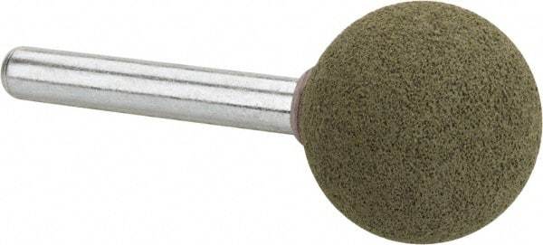 Grier Abrasives - 1" Max Diam x 2-1/4" Long, Cone A2, Rubberized Point - Coarse Grade, Aluminum Oxide, Mounted - Caliber Tooling