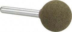 Grier Abrasives - 1" Max Diam x 2-1/4" Long, Cone A2, Rubberized Point - Coarse Grade, Aluminum Oxide, Mounted - Caliber Tooling