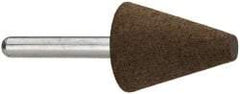 Grier Abrasives - 1" Max Diam x 2-1/4" Long, Cone A2, Rubberized Point - Coarse Grade, Aluminum Oxide, Mounted - Caliber Tooling