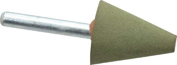 Grier Abrasives - 1" Max Diam x 2-1/4" Long, Cone A2, Rubberized Point - Medium Grade, Aluminum Oxide, Mounted - Caliber Tooling