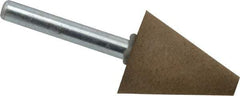 Grier Abrasives - 1" Max Diam x 2-1/4" Long, Cone A2, Rubberized Point - Medium Grade, Aluminum Oxide, Mounted - Caliber Tooling