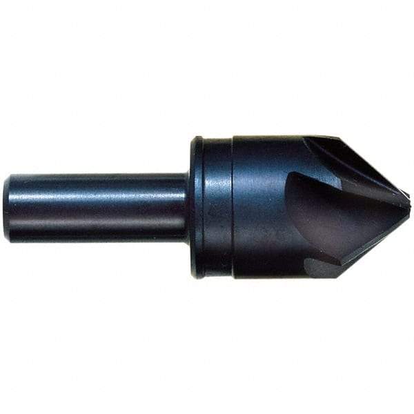 M.A. Ford - 3/4" Head Diam, 1/2" Shank Diam, 6 Flute 90° High Speed Steel Countersink - 2-3/4" OAL - Caliber Tooling