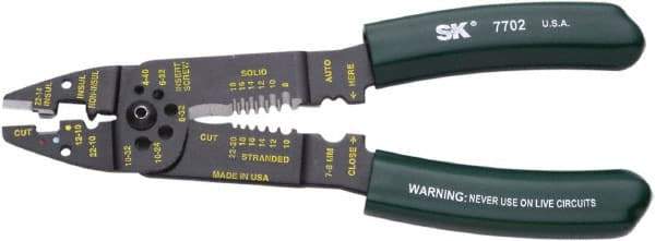 SK - 9-1/2" OAL, 10 AWG Capacity, Cutting Pliers - Vinyl Cushion Handle - Caliber Tooling