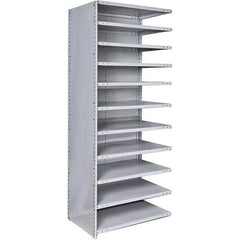 Hallowell - 11 Shelf, 375 Lb. Capacity, Closed Shelving Add-On Unit - 48 Inch Wide x 18 Inch Deep x 87 Inch High, Platinum - Caliber Tooling