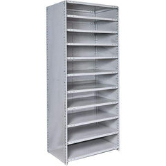 Hallowell - 11 Shelf, 375 Lb. Capacity, Closed Shelving Starter Unit - 48 Inch Wide x 12 Inch Deep x 87 Inch High, Platinum - Caliber Tooling