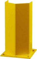 Hallowell - 12" High, Yellow Steel Post Protector - 7" Wide x 7" Long Mounting Plate, 9 Lb - Caliber Tooling