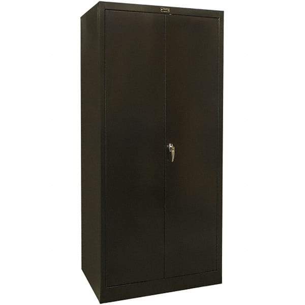 Hallowell - 4 Shelf Combination Storage Cabinet - Steel, 48" Wide x 18" Deep x 78" High, Black - Caliber Tooling