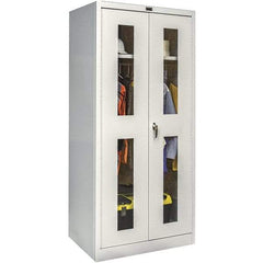 Hallowell - 1 Shelf Wardrobe Storage Cabinet - Steel, 48" Wide x 18" Deep x 78" High, Platinum - Caliber Tooling