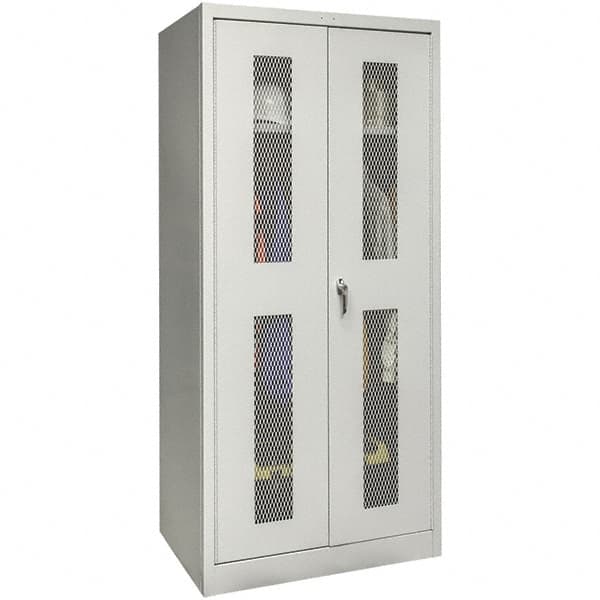 Hallowell - 1 Shelf Wardrobe Storage Cabinet - Steel, 48" Wide x 18" Deep x 78" High, Platinum - Caliber Tooling