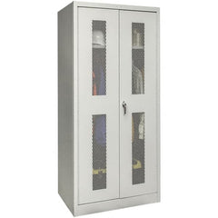 Hallowell - 1 Shelf Wardrobe Storage Cabinet - Steel, 48" Wide x 18" Deep x 78" High, Platinum - Caliber Tooling