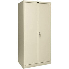 Hallowell - 4 Shelf Locking Storage Cabinet - Steel, 36" Wide x 18" Deep x 72" High, Tan - Caliber Tooling