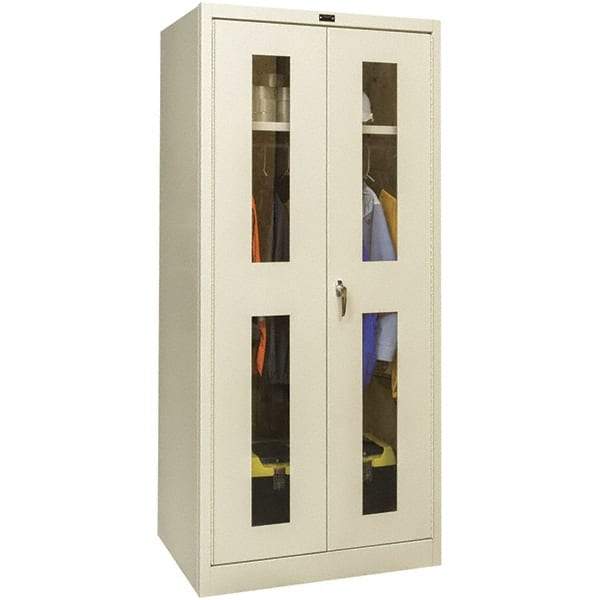 Hallowell - 1 Shelf Wardrobe Storage Cabinet - Steel, 48" Wide x 24" Deep x 72" High, Tan - Caliber Tooling