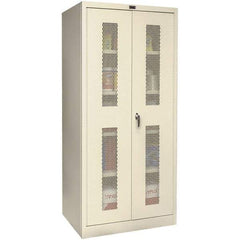 Hallowell - 4 Shelf Visible Storage Cabinet - Steel, 36" Wide x 24" Deep x 72" High, Tan - Caliber Tooling