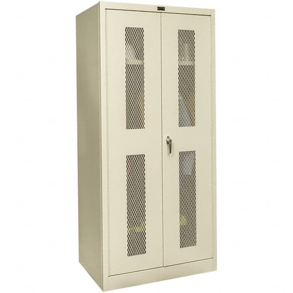 Hallowell - 1 Shelf Wardrobe Storage Cabinet - Steel, 48" Wide x 18" Deep x 72" High, Tan - Caliber Tooling