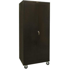 Hallowell - 4 Shelf Mobile Storage Cabinet - Steel, 36" Wide x 24" Deep x 72" High, Black - Caliber Tooling