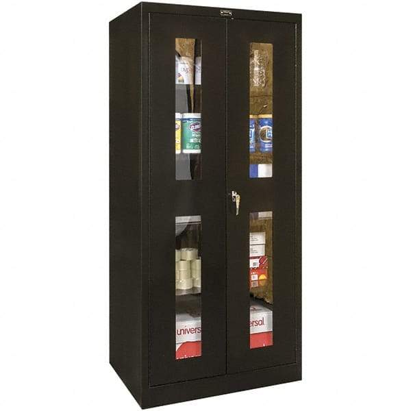 Hallowell - 4 Shelf Visible Storage Cabinet - Steel, 36" Wide x 24" Deep x 72" High, Black - Caliber Tooling