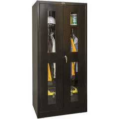 Hallowell - 1 Shelf Wardrobe Storage Cabinet - Steel, 36" Wide x 24" Deep x 72" High, Black - Caliber Tooling