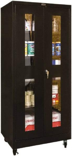 Hallowell - 4 Shelf Mobile Storage Cabinet - Steel, 36" Wide x 24" Deep x 72" High, Black - Caliber Tooling