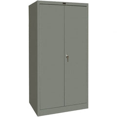 Hallowell - 4 Shelf Combination Storage Cabinet - Steel, 48" Wide x 24" Deep x 72" High, Gray - Caliber Tooling