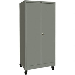 Hallowell - 4 Shelf Mobile Storage Cabinet - Steel, 48" Wide x 24" Deep x 72" High, Gray - Caliber Tooling