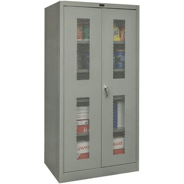 Hallowell - 4 Shelf Visible Storage Cabinet - Steel, 36" Wide x 18" Deep x 72" High, Gray - Caliber Tooling