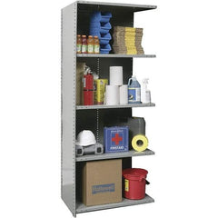 Hallowell - 5 Shelf, 500 Lb. Capacity, Closed Shelving Add-On Unit - 36 Inch Wide x 12 Inch Deep x 87 Inch High, Gray - Caliber Tooling