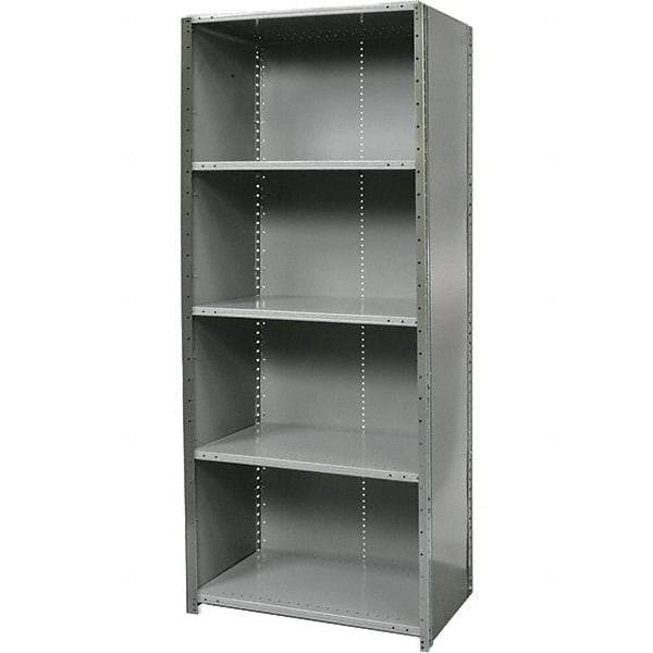 Hallowell - 5 Shelf, 450 Lb. Capacity, Free Standing Closed Shelving - 48 Inch Wide x 18 Inch Deep x 87 Inch High, Gray - Caliber Tooling