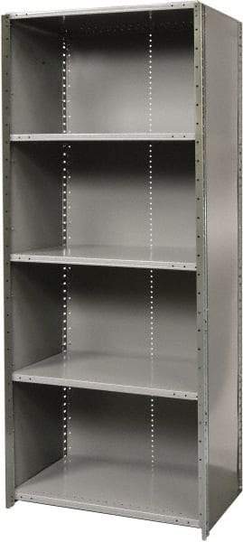 Hallowell - 5 Shelf, 800 Lb. Capacity, Free Standing Closed Shelving - 36 Inch Wide x 24 Inch Deep x 87 Inch High, Gray - Caliber Tooling