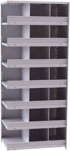 Hallowell - 21 Bin Closed Industrial Bin Shelving - 36 Inch Overall Width x 24 Inch Overall Depth x 87 Inch Overall Height, Gray Metal Bins - Caliber Tooling