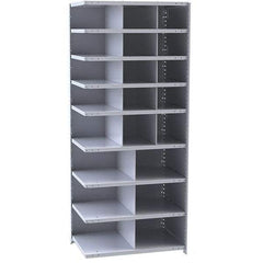 Hallowell - 21 Bin Closed Industrial Bin Shelving - 36 Inch Overall Width x 12 Inch Overall Depth x 87 Inch Overall Height, Gray Metal Bins - Caliber Tooling