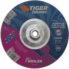 7X1/4 TIGER CERAMIC T27 GRIND WHL - Caliber Tooling