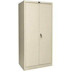 Hallowell - 1 Shelf Wardrobe Storage Cabinet - Steel, 48" Wide x 18" Deep x 78" High, Tan - Caliber Tooling