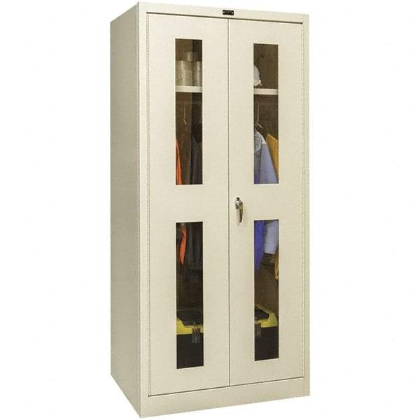 Hallowell - 1 Shelf Wardrobe Storage Cabinet - Steel, 48" Wide x 24" Deep x 78" High, Tan - Caliber Tooling