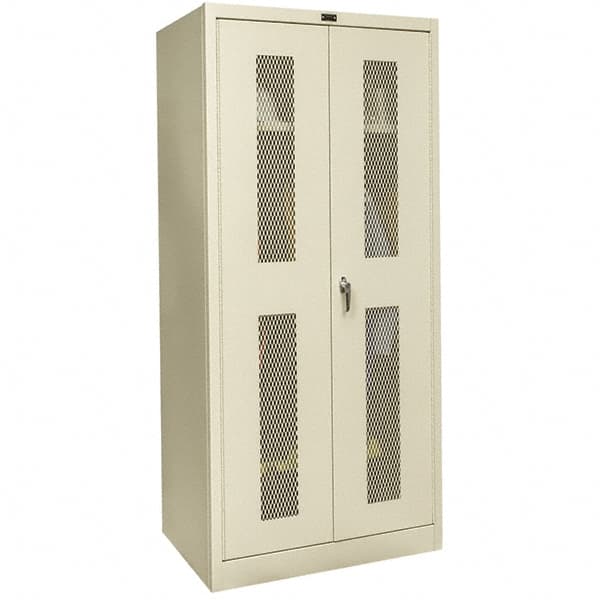 Hallowell - 1 Shelf Wardrobe Storage Cabinet - Steel, 36" Wide x 18" Deep x 78" High, Tan - Caliber Tooling