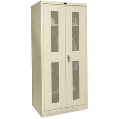 Hallowell - 1 Shelf Wardrobe Storage Cabinet - Steel, 36" Wide x 18" Deep x 78" High, Tan - Caliber Tooling