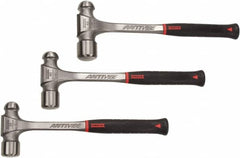 Proto - 3 Piece, 2, 2-1/2, 3 Lb Head Weight, Forged Steel, Ball Pein Hammer Set - 14-3/4, 15-1/4, 15-3/4" OAL, Shock Absorbing Grip Handles, Ball Pein - Caliber Tooling