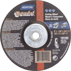 Norton - 36 Grit, 6" Wheel Diam, 1/8" Wheel Thickness, Type 27 Depressed Center Wheel - Aluminum Oxide - Caliber Tooling