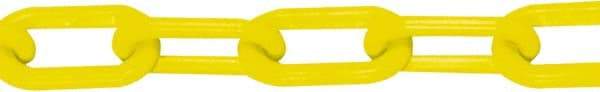 PRO-SAFE - 50' Long x 1-1/2" Wide Plastic Chain - Yellow - Caliber Tooling