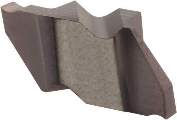 Hertel - 125IG Grade HC225, 3.18mm Cutting Width Carbide Grooving Insert - 0.11" Max Depth of Cut, Right Hand, .005 to .010" Corner Radius, TiAlN Finish - Caliber Tooling