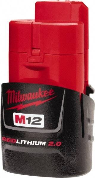 Milwaukee Tool - 12 Volt Lithium-Ion Power Tool Battery - 2 Ahr Capacity, 45 min Charge Time, Series M12 RED - Caliber Tooling