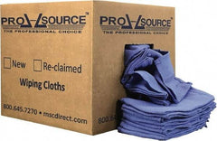 PRO-SOURCE - 25 Inch Long x 16 Inch Wide Virgin Cotton Rags - Blue, Huck, Lint Free, 10 Lbs. at 5 to 7 per Pound, Box - Caliber Tooling