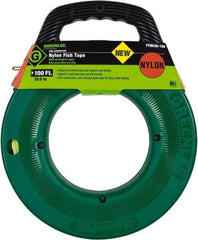 Greenlee - 100 Ft. Long x 3/16 Inch Wide, Nylon Fish Tape - 250 Lb. Pulling Strength, Includes Case - Caliber Tooling