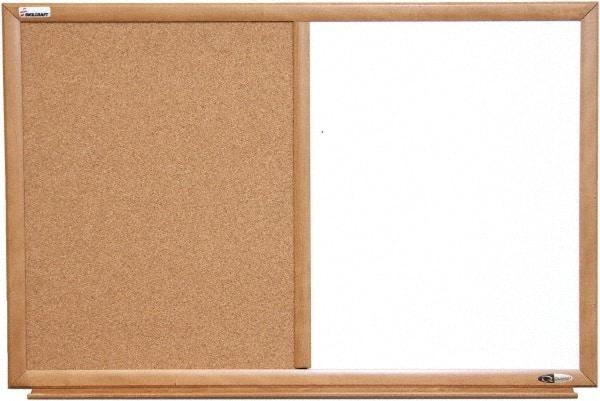 Ability One - 2" High x 26" Wide Combination Dry Erase and Natural Cork - Melamine, 40" Deep - Caliber Tooling