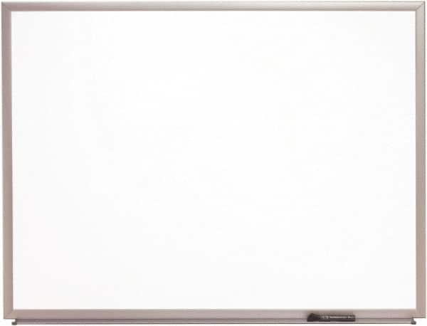 Ability One - 2" High x 37" Wide Porcelain on Steel Magnetic Marker Board with Wood Frame - Porcelain, 52" Deep - Caliber Tooling